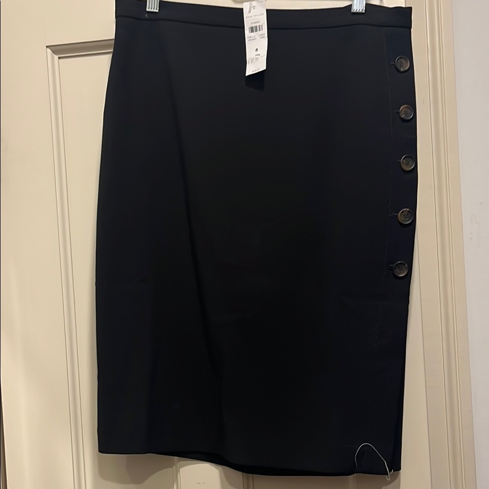 Elegant Black Button-Detail Skirt